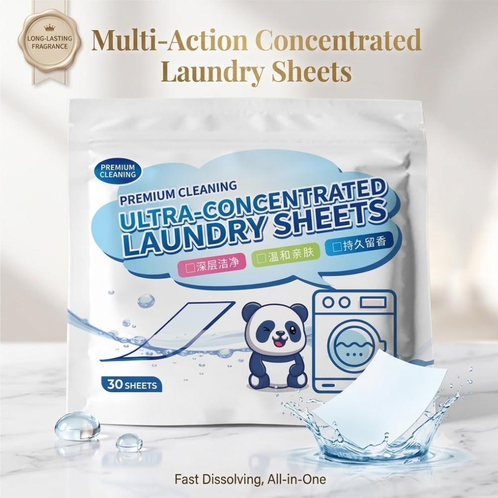 Laundry Strip Eco - Wäsche-Schaumpapier Ultra-Konzentrierter Fleckenentferner Tiefenreinigung Auflösbare Blätter