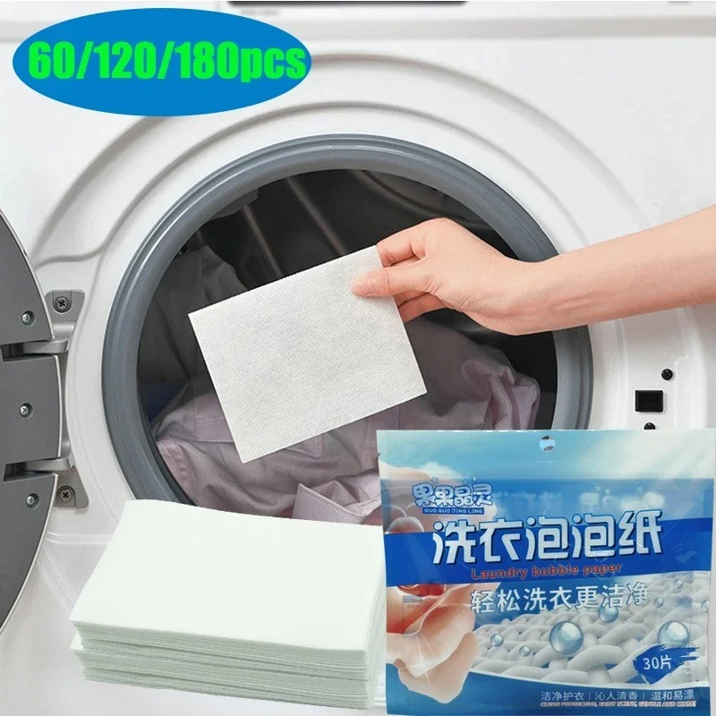 Laundry Strip Eco - 60/120/180PCS Waschmittelblätter Leistungsstarker Fleckenentferner Langlebiger frischer